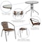 Flash Furniture Round Table Set, Aluminum, Glass, Metal, Plastic, Rattan, Clear TLH-087RD-037BN4-GG - alternate 6