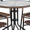 Flash Furniture Round Table Set, Aluminum, Glass, Metal, Plastic, Rattan, Clear TLH-087RD-037BN4-GG - alternate 8