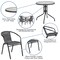 Flash Furniture Round Table Set, Aluminum, Glass, Metal, Plastic, Rattan, Clear TLH-087RD-037GY4-GG - alternate 4