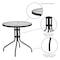 Flash Furniture Round Glass Table, Blk Rattan Edging, Rnd, 28", Aluminum, Glass, Metal, Plastic, Rattan, Steel, Clear TLH-087-BK-GG - alternate 4