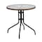 Flash Furniture Round Glass Table, Brown Rattan Edging, Rnd, 28", Aluminum, Glass, Metal, Plastic, Rattan, Steel TLH-087-DK-BN-GG - alternate 2