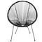 Flash Furniture Contemporary Chair Valencia Black Bungee Oval Lounge Chair, 11-1/2" Height, Black TLH-094-BLACK-GG - alternate 9