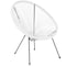 Flash Furniture Contemporary Chair Valencia White Bungee Oval Lounge Chair, 11-1/2" Height, White TLH-094-WHITE-GG - alternate 2