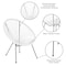 Flash Furniture Contemporary Chair Valencia White Bungee Oval Lounge Chair, 11-1/2" Height, White TLH-094-WHITE-GG - alternate 4