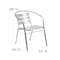 Flash Furniture Contemporary Restaurant Stack Chair, Aluminum Seat, Gray Back, 22 W 24" L 29 H, Integrated TLH-1-GG - alternate 6