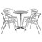 Flash Furniture Round Table Set, Aluminum, Plastic, Stainless Steel, Grey TLH-ALUM-24RD-017BCHR4-GG - alternate 4