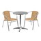 Flash Furniture Round Table Set, Aluminum, Plastic, Rattan, Stainless Steel, Grey TLH-ALUM-24RD-020BGECHR2-GG - alternate 2