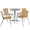 Flash Furniture Round Table Set, Aluminum, Plastic, Rattan, Stainless Steel, Grey TLH-ALUM-24RD-020BGECHR4-GG - alternate 4