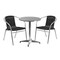 Flash Furniture Round Table Set, Aluminum, Plastic, Rattan, Stainless Steel, Grey TLH-ALUM-24RD-020BKCHR2-GG - alternate 2
