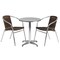 Flash Furniture Round Table Set, Aluminum, Plastic, Rattan, Stainless Steel, Grey TLH-ALUM-24RD-020CHR2-GG - alternate 4