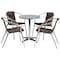 Flash Furniture Round Table Set, 23.5 W, 23.5 L, 27.5 H, Aluminum, Plastic, Rattan, Stainless Steel, Grey TLH-ALUM-24RD-020CHR4-GG - alternate 3