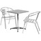 Flash Furniture Square Table Set, Aluminum, Plastic, Stainless Steel, Grey TLH-ALUM-24SQ-017BCHR2-GG - alternate 2