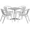 Flash Furniture Square Table Set, Aluminum, Plastic, Stainless Steel, Grey TLH-ALUM-24SQ-017BCHR4-GG - alternate 4