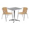 Flash Furniture Square Table Set, Aluminum, Plastic, Rattan, Stainless Steel, Grey TLH-ALUM-24SQ-020BGECHR2-GG - alternate 3