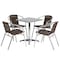 Flash Furniture Square Table Set, Aluminum, Plastic, Rattan, Stainless Steel, Grey TLH-ALUM-24SQ-020CHR4-GG - alternate 2