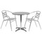 Flash Furniture Round Table Set, Aluminum, Plastic, Stainless Steel, Grey TLH-ALUM-28RD-017BCHR2-GG - alternate 2