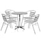 Flash Furniture Round Table Set, Aluminum, Plastic, Stainless Steel, Grey TLH-ALUM-28RD-017BCHR4-GG - alternate 3