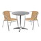 Flash Furniture Round Table Set, Aluminum, Plastic, Rattan, Stainless Steel, Grey TLH-ALUM-28RD-020BGECHR2-GG - alternate 4