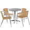 Flash Furniture Round Table Set, Aluminum, Plastic, Rattan, Stainless Steel, Grey TLH-ALUM-28RD-020BGECHR4-GG - alternate 4