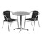 Flash Furniture Round Table Set, 27.5 W, 27.5 L, 27.5 H, Aluminum, Plastic, Rattan, Stainless Steel, Grey TLH-ALUM-28RD-020BKCHR2-GG - alternate 3
