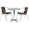 Flash Furniture Round Table Set, 27.5 W, 27.5 L, 27.5 H, Aluminum, Plastic, Rattan, Stainless Steel, Grey TLH-ALUM-28RD-020CHR2-GG - alternate 4