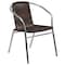 Flash Furniture Round Table Set, 27.5 W, 27.5 L, 27.5 H, Aluminum, Plastic, Rattan, Stainless Steel, Grey TLH-ALUM-28RD-020CHR2-GG - alternate 5