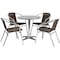 Flash Furniture Round Table Set, 27.5 W, 27.5 L, 27.5 H, Aluminum, Plastic, Rattan, Stainless Steel, Grey TLH-ALUM-28RD-020CHR4-GG - alternate 4