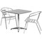 Flash Furniture Square Table Set, 27.5 W, 27.5 L, 27.5 H, Aluminum, Plastic, Stainless Steel, Grey TLH-ALUM-28SQ-017BCHR2-GG - alternate 2