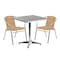 Flash Furniture Square Table Set, Aluminum, Plastic, Rattan, Stainless Steel, Grey TLH-ALUM-28SQ-020BGECHR2-GG - alternate 2