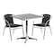 Flash Furniture Square Table Set, 27.5 W, 27.5 L, 27.5 H, Aluminum, Plastic, Rattan, Stainless Steel, Grey TLH-ALUM-28SQ-020BKCHR2-GG - alternate 3