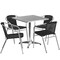Flash Furniture Square Table Set, Aluminum, Plastic, Rattan, Stainless Steel, Grey TLH-ALUM-28SQ-020BKCHR4-GG - alternate 4
