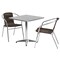 Flash Furniture Square Table Set, Aluminum, Plastic, Rattan, Stainless Steel, Grey TLH-ALUM-28SQ-020CHR2-GG - alternate 2