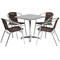 Flash Furniture Square Table Set, Aluminum, Plastic, Rattan, Stainless Steel, Grey TLH-ALUM-28SQ-020CHR4-GG - alternate 2