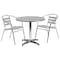 Flash Furniture Round Table Set, Aluminum, Plastic, Stainless Steel, Grey TLH-ALUM-32RD-017BCHR2-GG - alternate 4