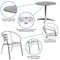 Flash Furniture Round Table Set, 31.5 W, 31.5 L, 27.5 H, Aluminum, Plastic, Stainless Steel, Grey TLH-ALUM-32RD-017BCHR4-GG - alternate 4