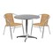 Flash Furniture Round Table Set, Aluminum, Plastic, Rattan, Stainless Steel, Grey TLH-ALUM-32RD-020BGECHR2-GG - alternate 2