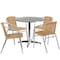 Flash Furniture Round Table Set, Aluminum, Plastic, Rattan, Stainless Steel, Grey TLH-ALUM-32RD-020BGECHR4-GG - alternate 4