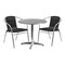 Flash Furniture Round Table Set, 31.5 W, 31.5 L, 27.5 H, Aluminum, Plastic, Rattan, Stainless Steel, Grey TLH-ALUM-32RD-020BKCHR2-GG - alternate 2