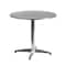 Flash Furniture Round Table Set, 31.5 W, 31.5 L, 27.5 H, Aluminum, Plastic, Rattan, Stainless Steel, Grey TLH-ALUM-32RD-020BKCHR2-GG - alternate 3