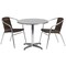 Flash Furniture Round Table Set, Aluminum, Plastic, Rattan, Stainless Steel, Grey TLH-ALUM-32RD-020CHR2-GG - alternate 2