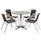 Flash Furniture Round Table Set, Aluminum, Plastic, Rattan, Stainless Steel, Grey TLH-ALUM-32RD-020CHR4-GG - alternate 2
