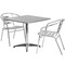 Flash Furniture Square Table Set, 31.5 W, 31.5 L, 27.5 H, Aluminum, Plastic, Stainless Steel, Grey TLH-ALUM-32SQ-017BCHR2-GG - alternate 3