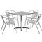 Flash Furniture Square Table Set, Aluminum, Plastic, Stainless Steel, Grey TLH-ALUM-32SQ-017BCHR4-GG - alternate 2