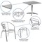 Flash Furniture Square Table Set, Aluminum, Plastic, Stainless Steel, Grey TLH-ALUM-32SQ-017BCHR4-GG - alternate 4