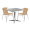 Flash Furniture Square Table Set, Aluminum, Plastic, Rattan, Stainless Steel, Grey TLH-ALUM-32SQ-020BGECHR2-GG - alternate 3