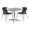 Flash Furniture Square Table Set, Aluminum, Plastic, Rattan, Stainless Steel, Grey TLH-ALUM-32SQ-020BKCHR2-GG - alternate 3
