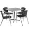 Flash Furniture Square Table Set, Aluminum, Plastic, Rattan, Stainless Steel, Grey TLH-ALUM-32SQ-020BKCHR4-GG - alternate 3