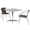 Flash Furniture Square Table Set, 31.5 W, 31.5 L, 27.5 H, Aluminum, Plastic, Rattan, Stainless Steel, Grey TLH-ALUM-32SQ-020CHR2-GG - alternate 3