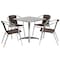 Flash Furniture Square Table Set, Aluminum, Plastic, Rattan, Stainless Steel, Grey TLH-ALUM-32SQ-020CHR4-GG - alternate 2