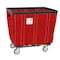 R&B Wire Products Vinyl Basket Truck with Steel Base, 16 Bushel, Red 416SOC/RD - alternate 1